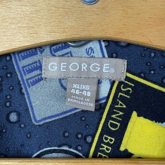 George Short Sleeve Beer Label Button Up Shirt size XL 46-48 - Picture 4 of 5